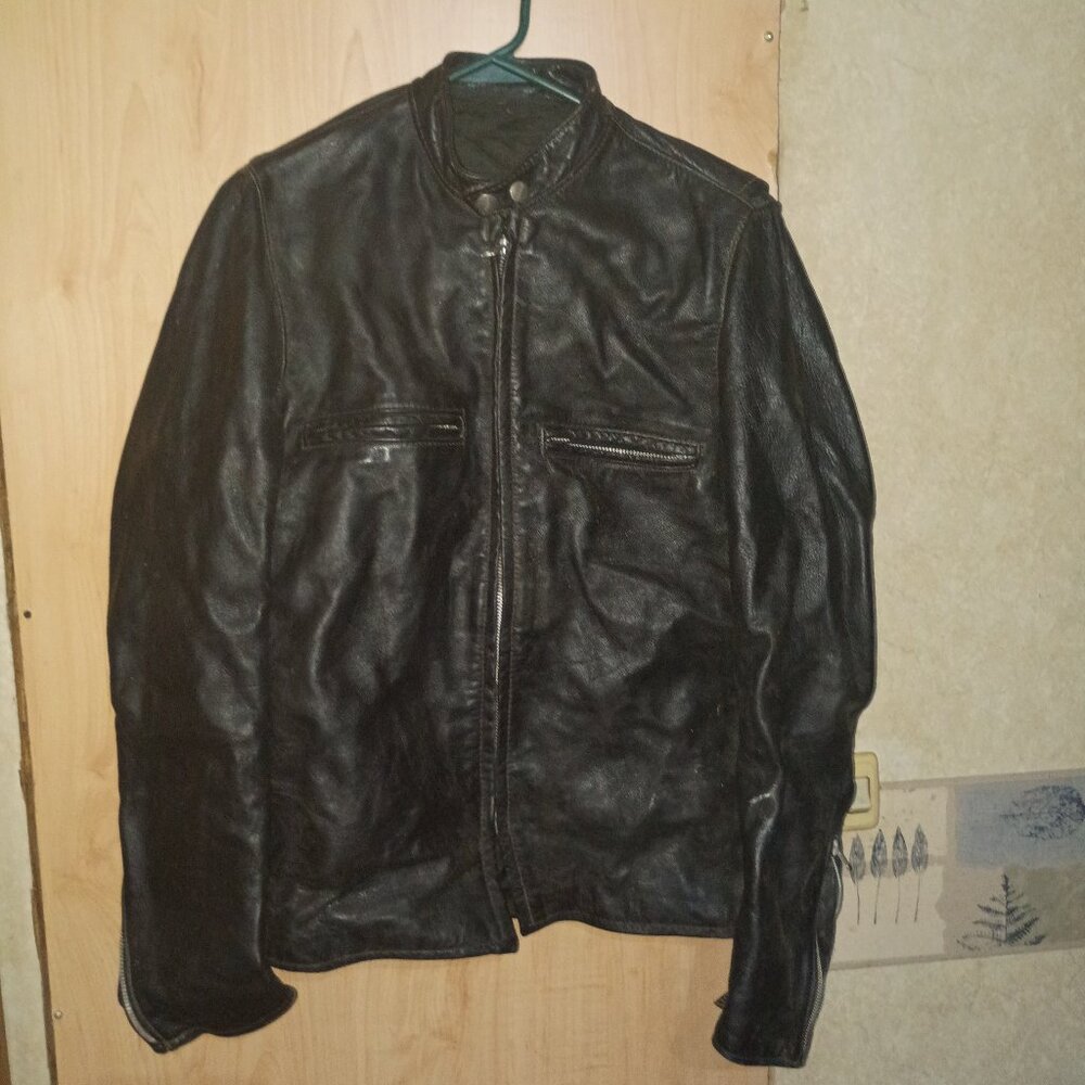 small Brooks men leather jacket (black)